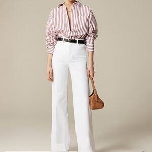 J. Crew White Wide  Leg Trouser